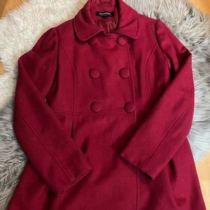Red double buttoned Peacoat